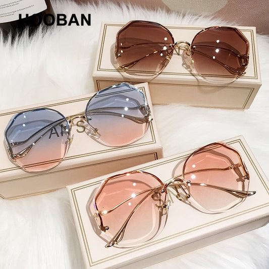 Ladies Oversized Rimless Sunglasses