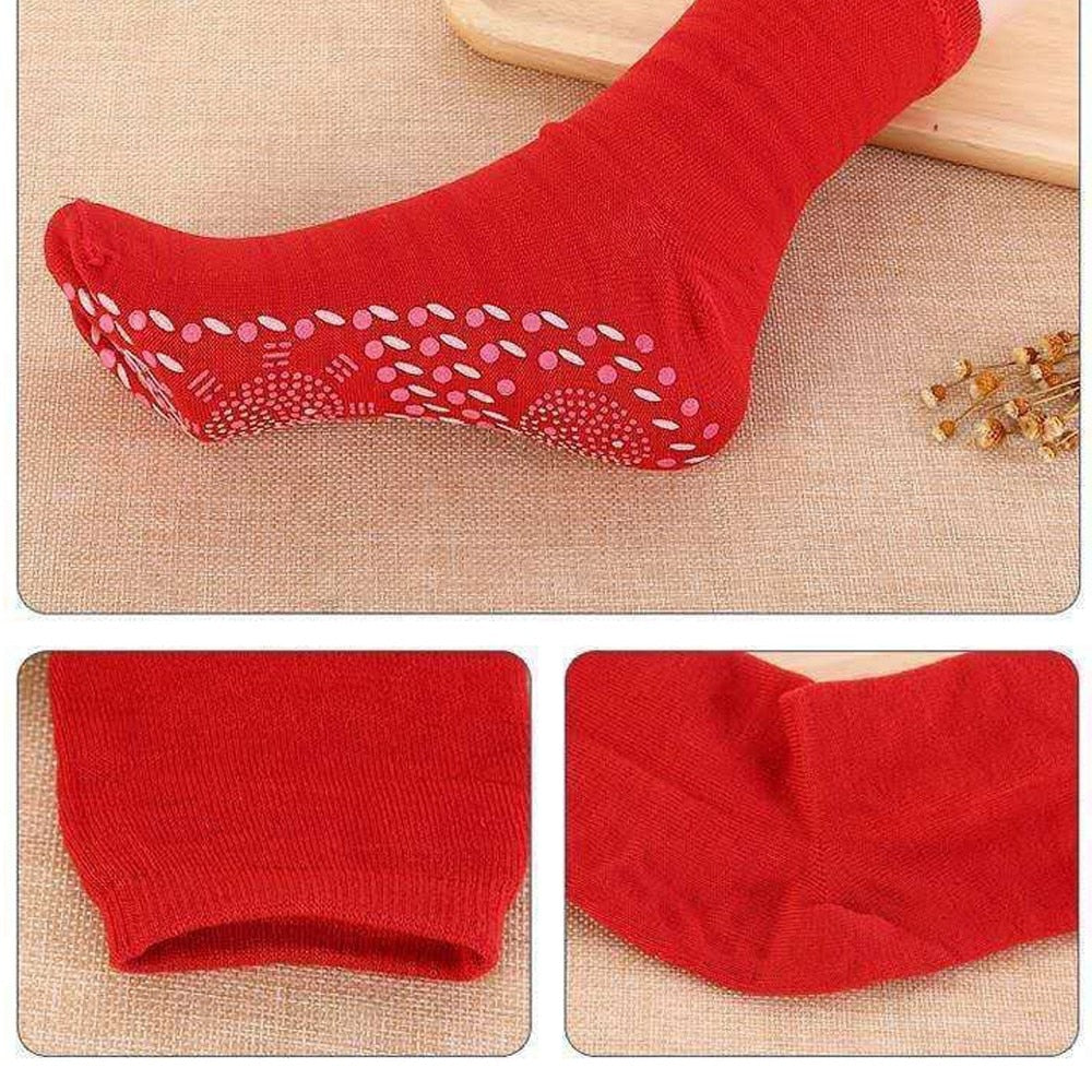 2PCS Tourmaline Magnetic Sock Self-Heating Therapy Magnet Socks Unisex Warm Health Care Socks Anti-fatigue Massage