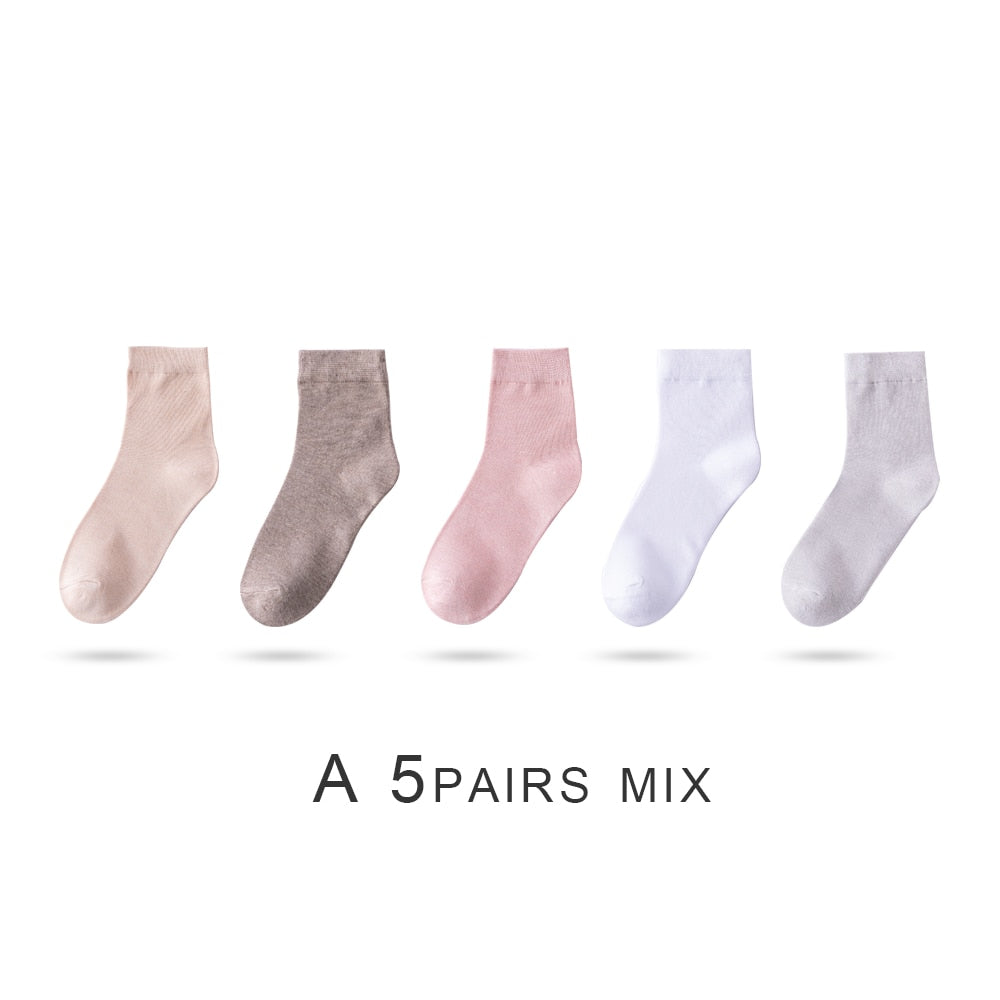 Women's Bamboo Fiber Socks, Five Pair Bundle