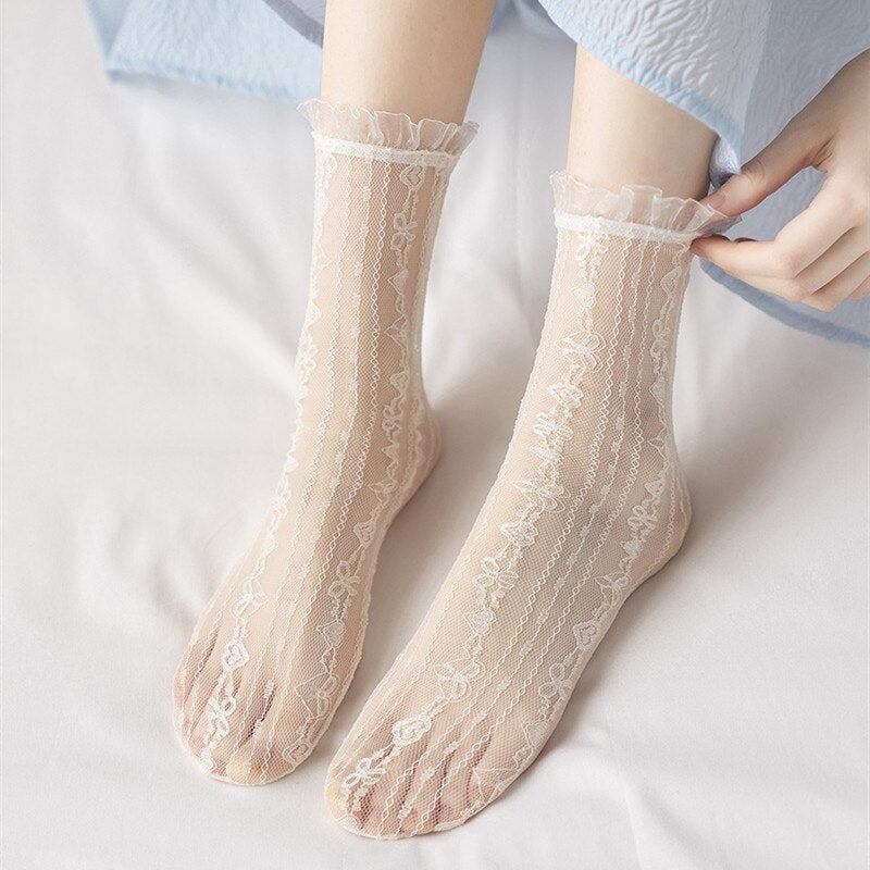 Ruffles & Lace Crew Socks