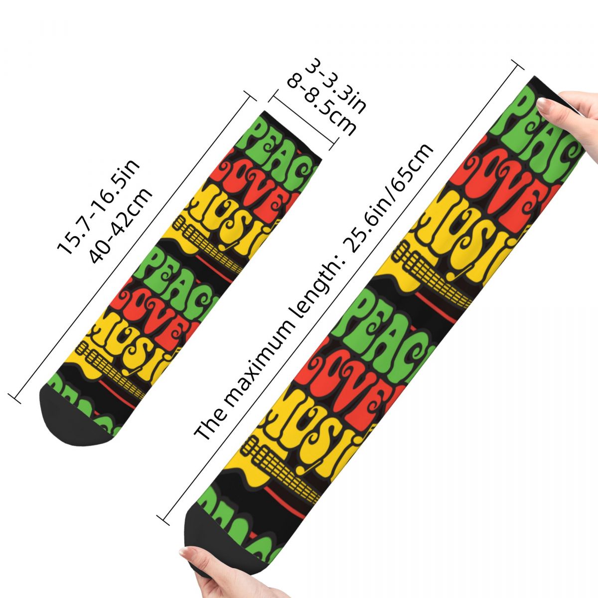 Peace Love Music Unisex Socks