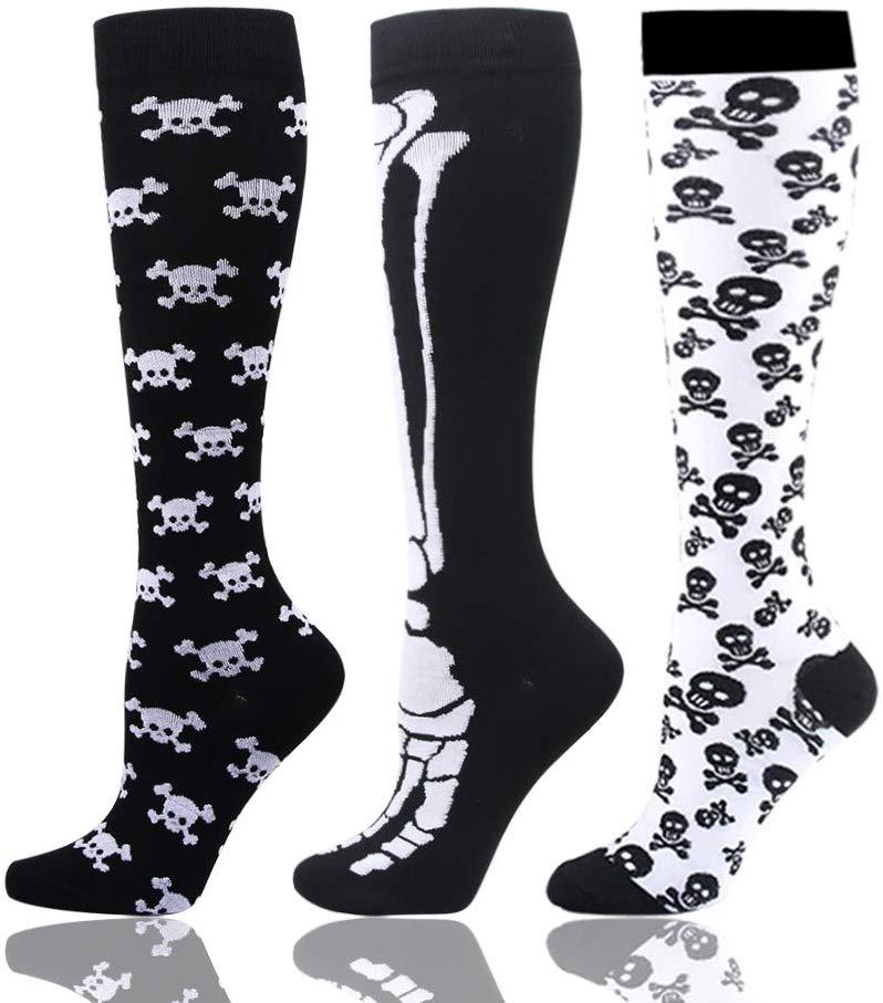 Compression Knee High Skeleton and Skulls Unisex Socks