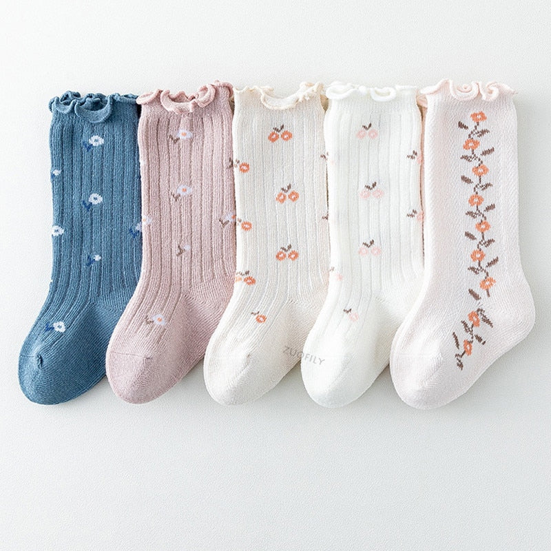 Knee-high Socks for Babes. Four Pair Bundle.