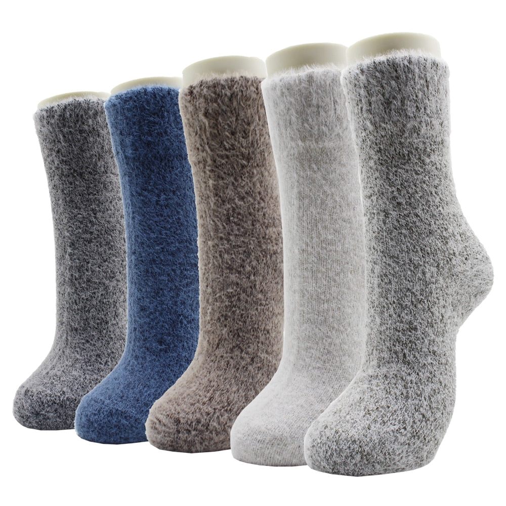 Warm Wool Socks for Men and Women. Five pair bundle.