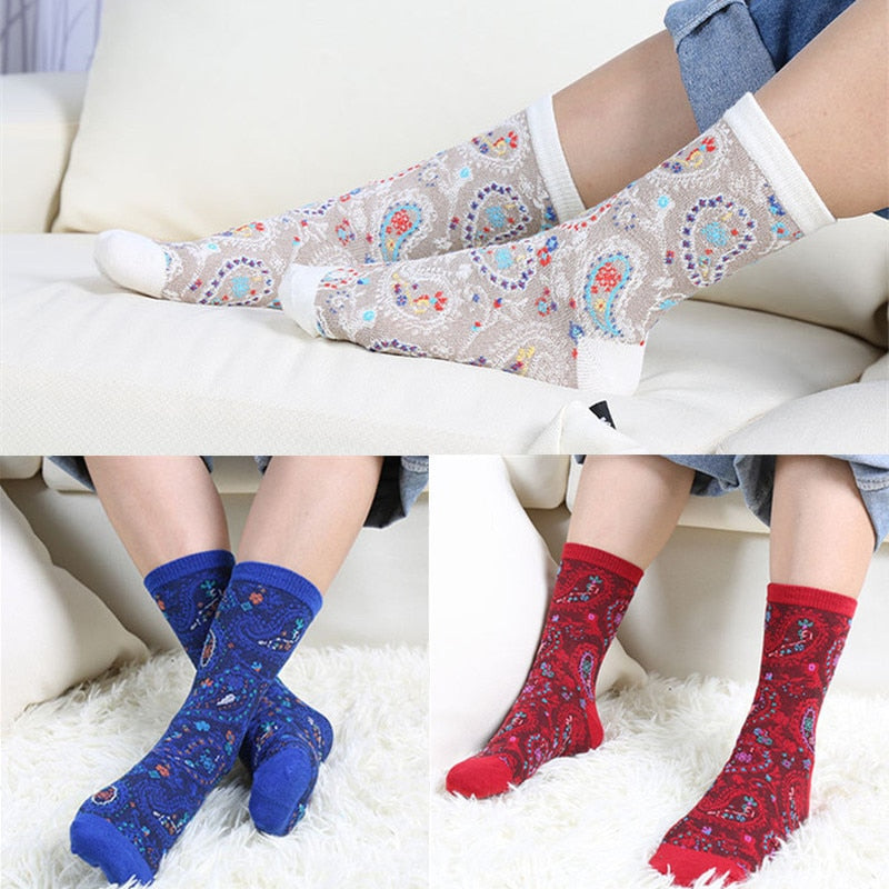 Women's Paisley Print Socks