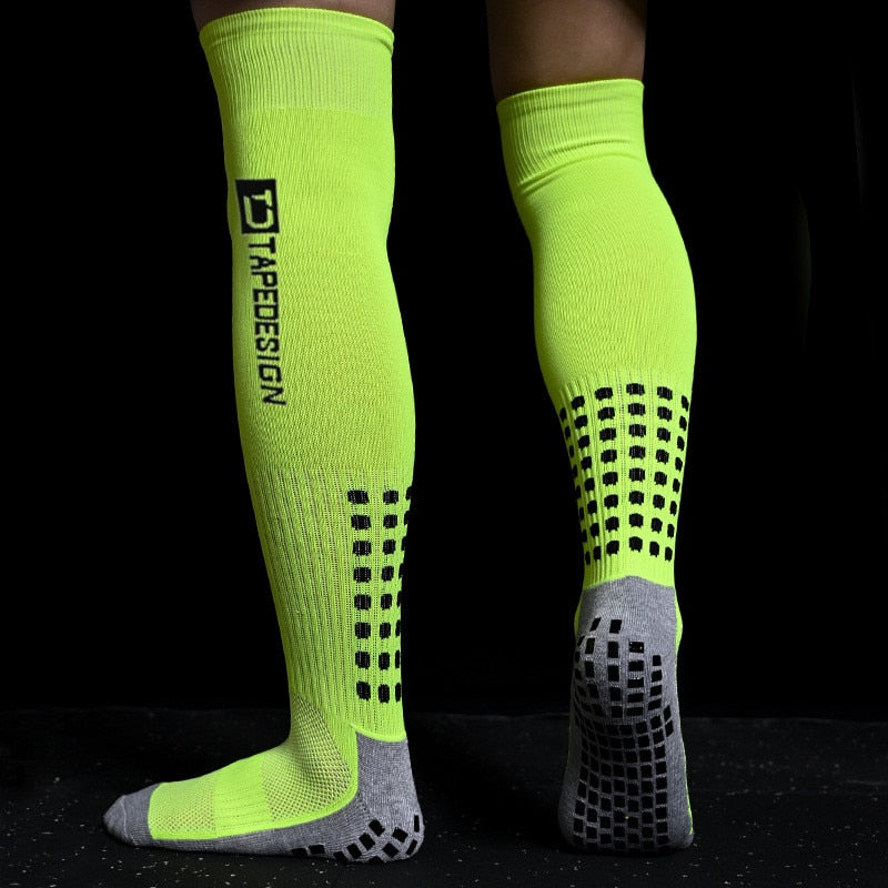 Men's Non-Slip Soccer Socks, Breathable, Knee High with Towel Bottom