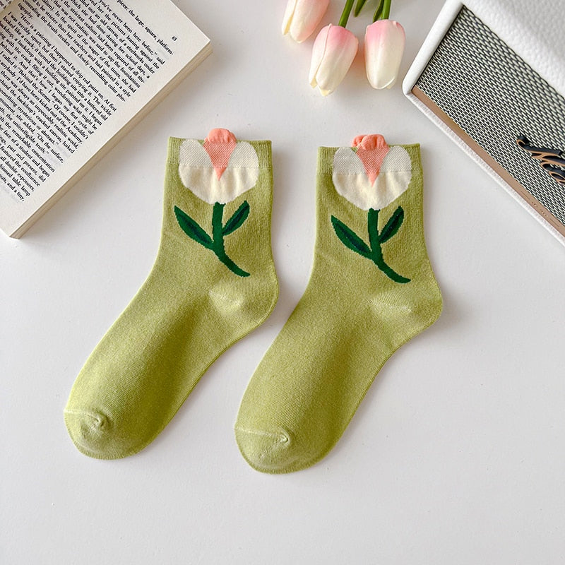 Women's Spring Flower Boat Socks