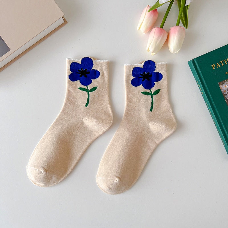 Women's Spring Flower Boat Socks