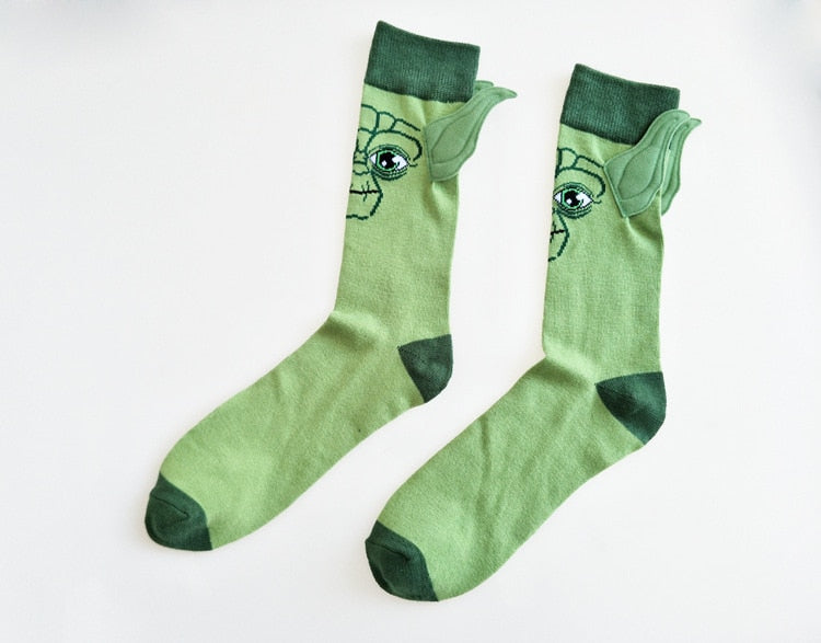 Comic Book, Anime, Yoda, Star Wars Novelty Socks