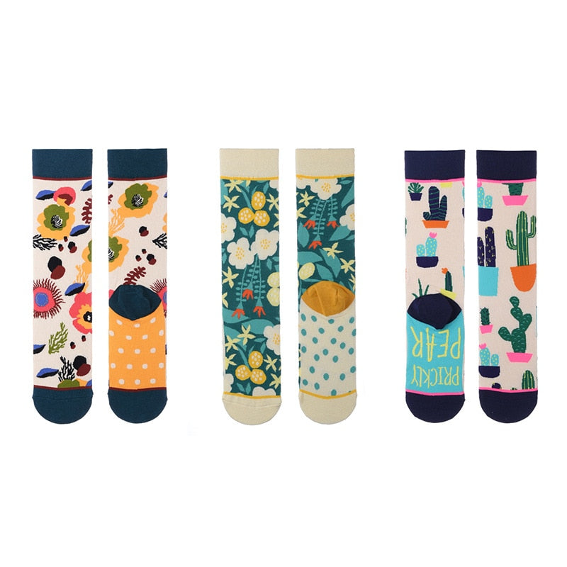 Fun colorful printed socks, Unisex