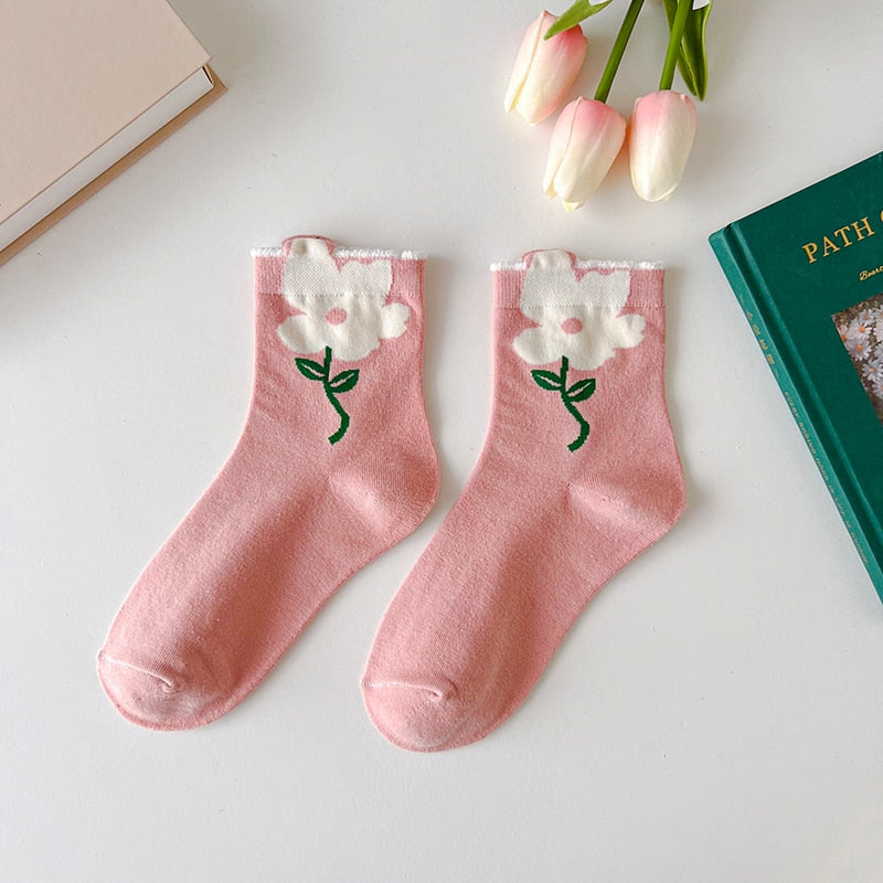 Women's Spring Flower Boat Socks