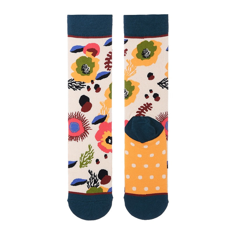 Fun colorful printed socks, Unisex