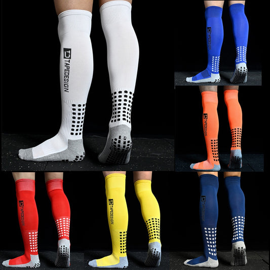 Men's Non-Slip Soccer Socks, Breathable, Knee High with Towel Bottom