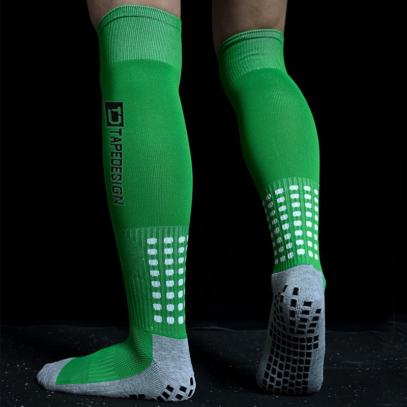 Men's Non-Slip Soccer Socks, Breathable, Knee High with Towel Bottom