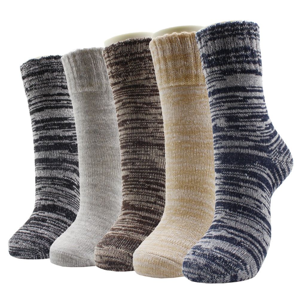 Warm Wool Socks for Men and Women. Five pair bundle.