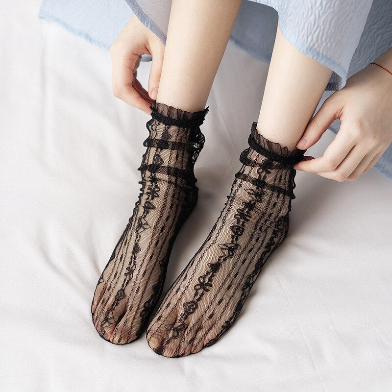 Ruffles & Lace Crew Socks