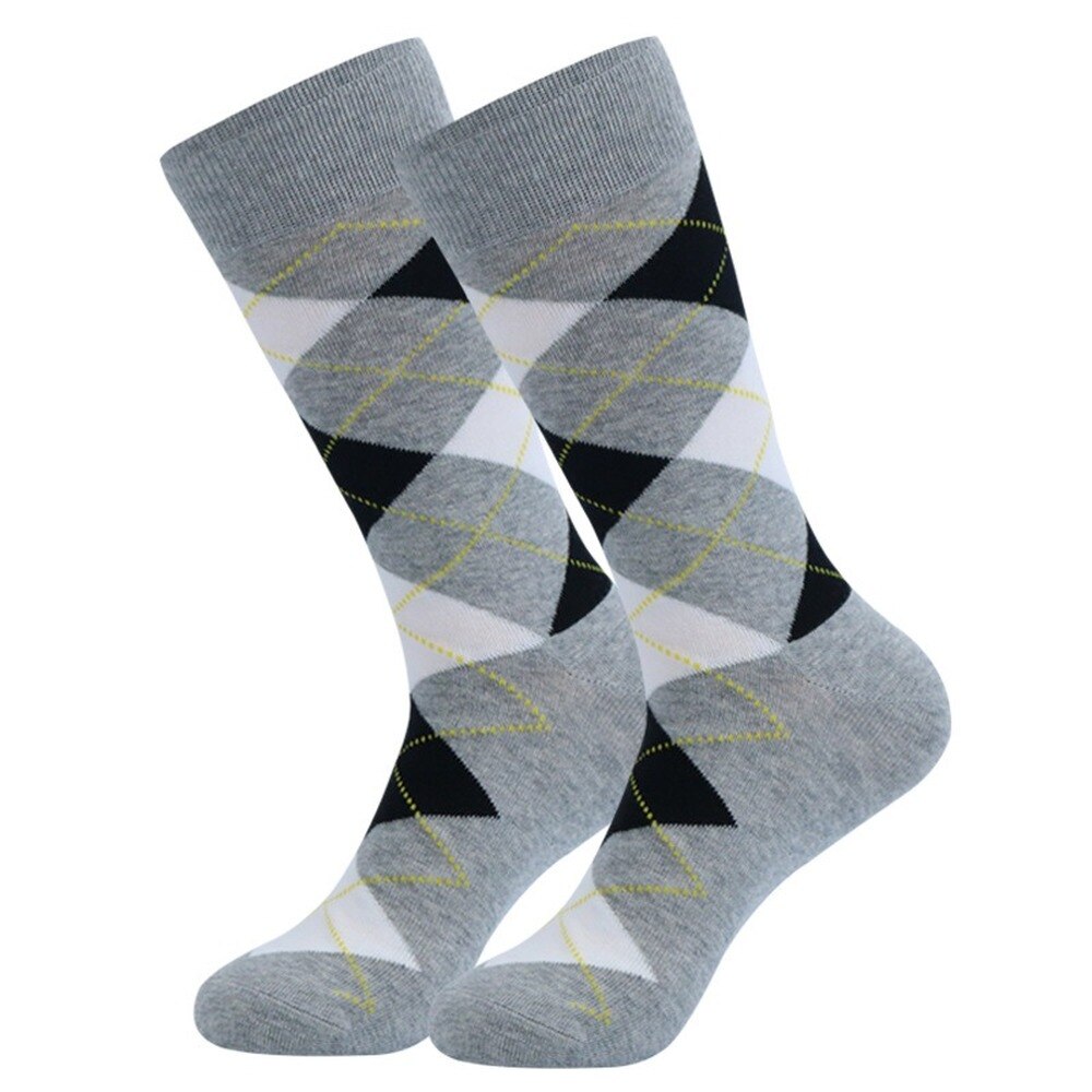 5 Pair Bundle of Cool Colored Diamond Socks for Men