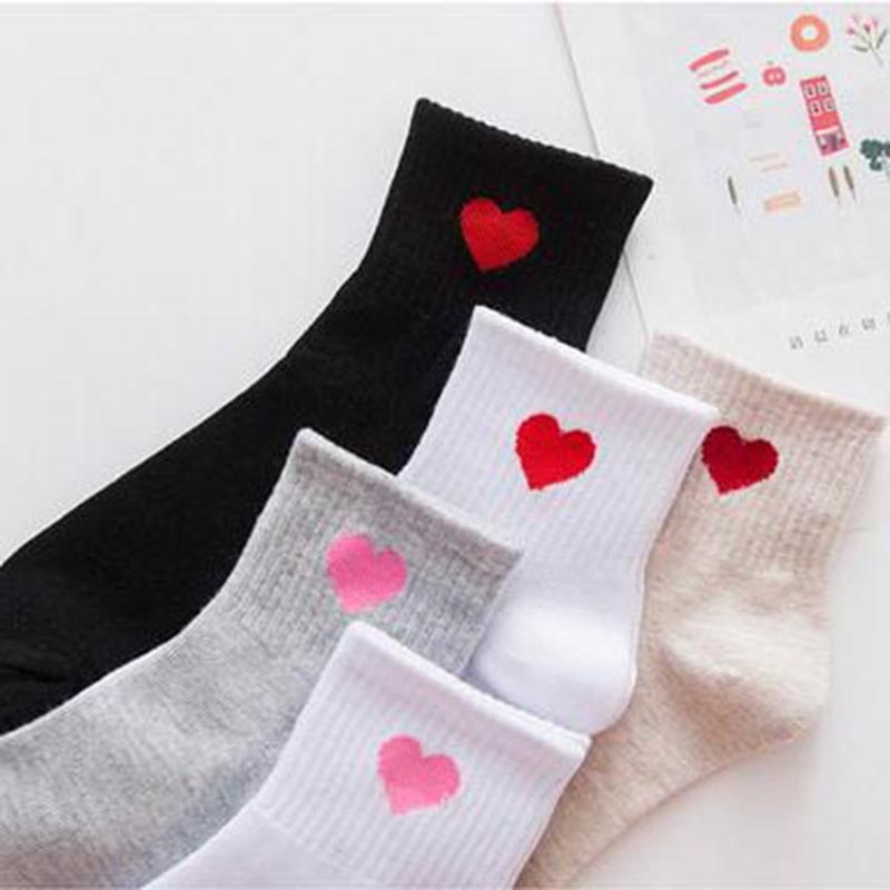 Women's Casual Ankle Socks with Heart