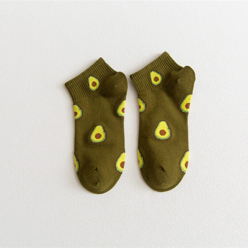 Fun Avocado Print Adult Socks