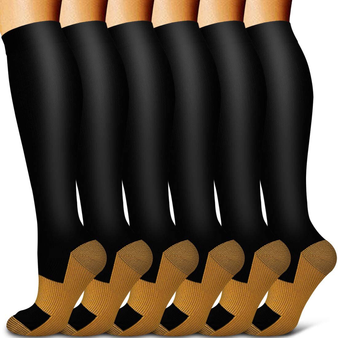 5/6 Pairs Men and Women Compression Socks Circulation Recovery Varicose Veins Nursing Travel Running Hiking Sports Socks