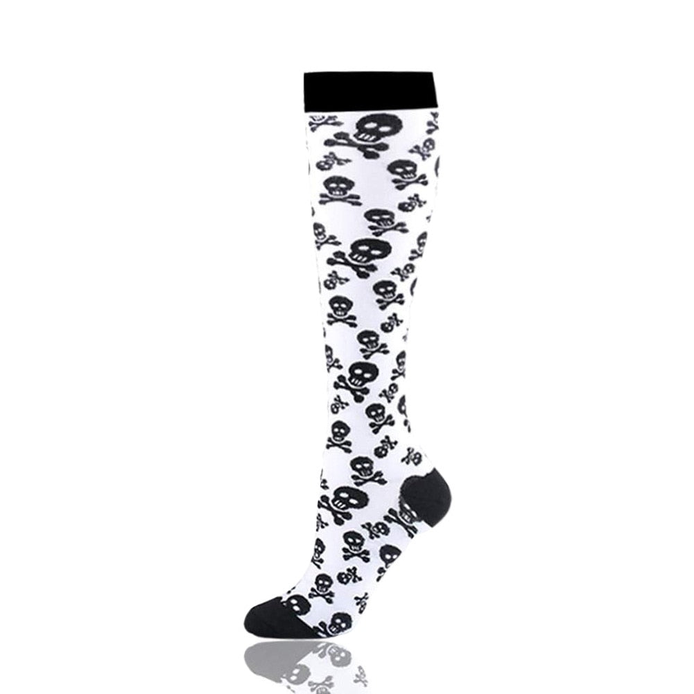 Compression Knee High Skeleton and Skulls Unisex Socks