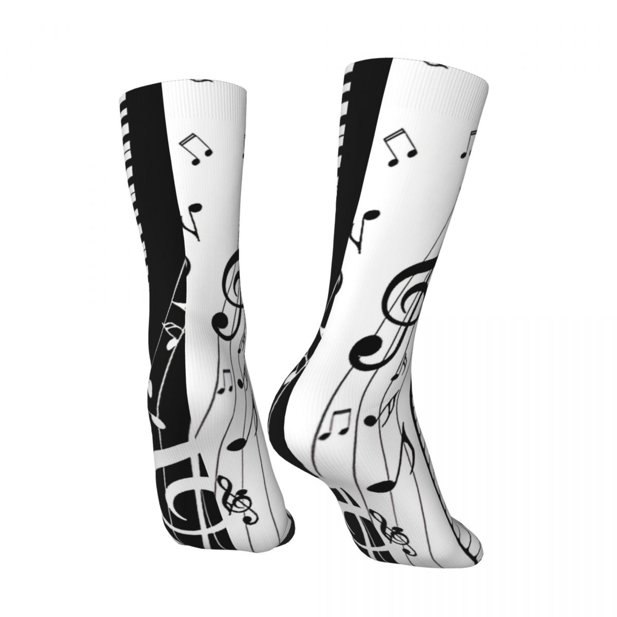 Black and White Piano Keys Socks Unisex