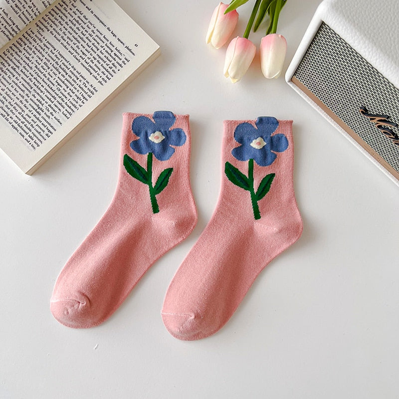 Women's Spring Flower Boat Socks