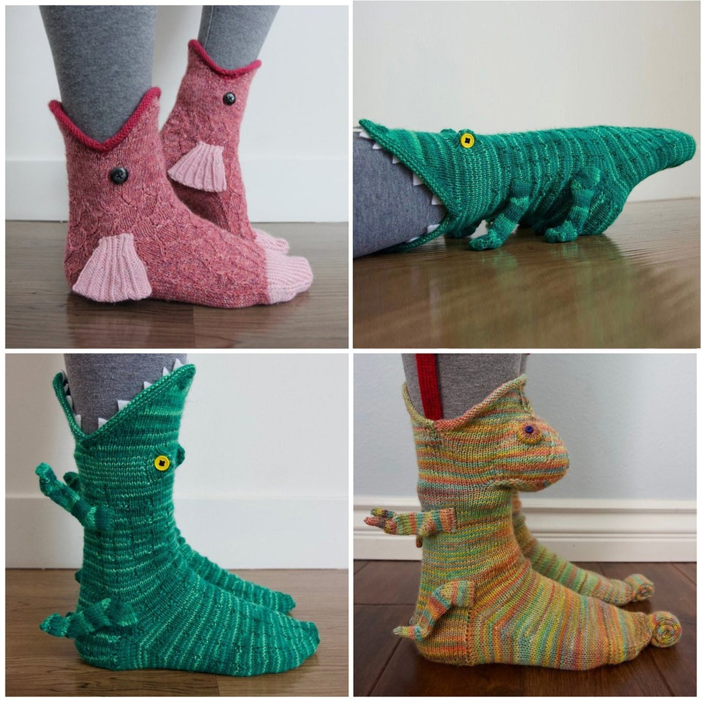 New Knit Crocodile Sock/Slippers Winter Warm Men or Women Cute Cartoon Indoor Floor Wear