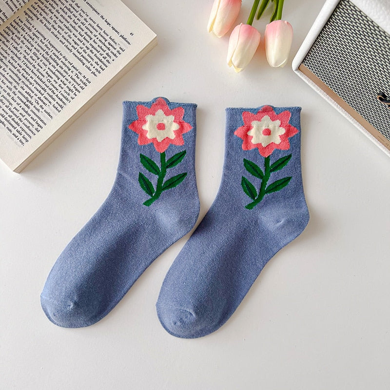 Women's Spring Flower Boat Socks