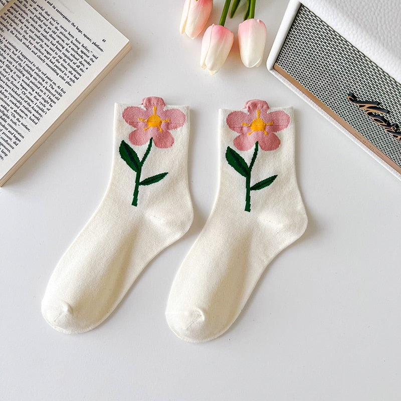 Women's Spring Flower Boat Socks