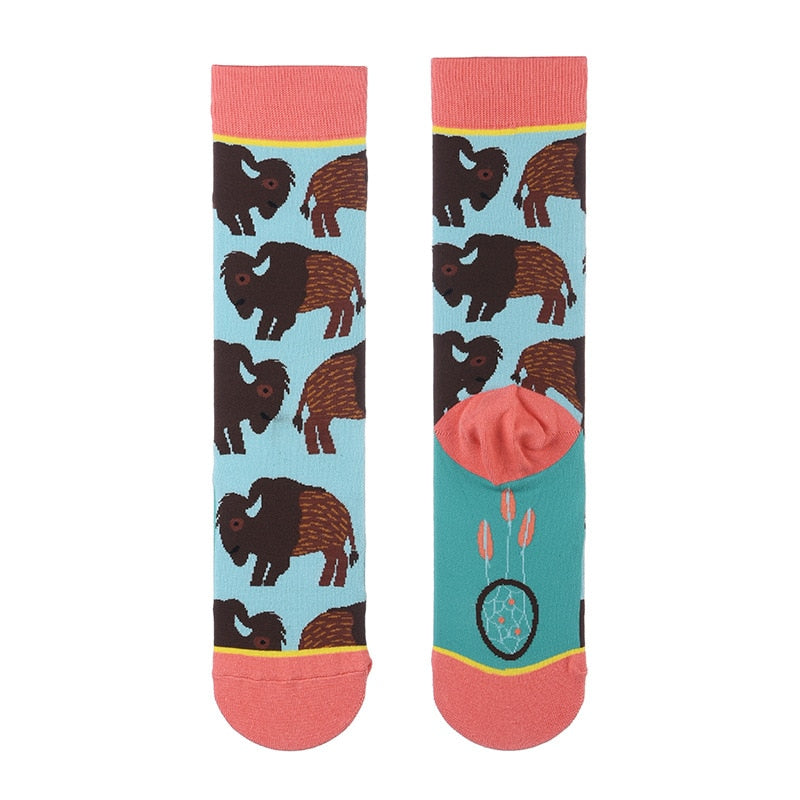 Fun colorful printed socks, Unisex