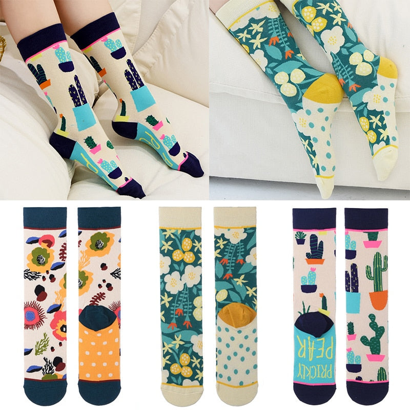 Fun colorful printed socks, Unisex