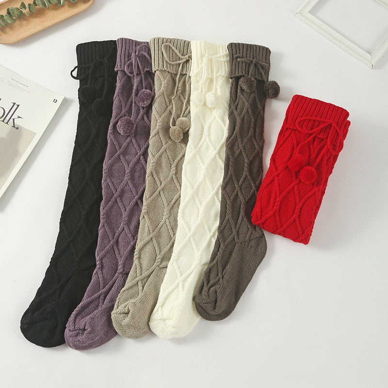 Braided Thigh High Socks