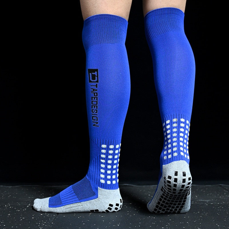 Men's Non-Slip Soccer Socks, Breathable, Knee High with Towel Bottom