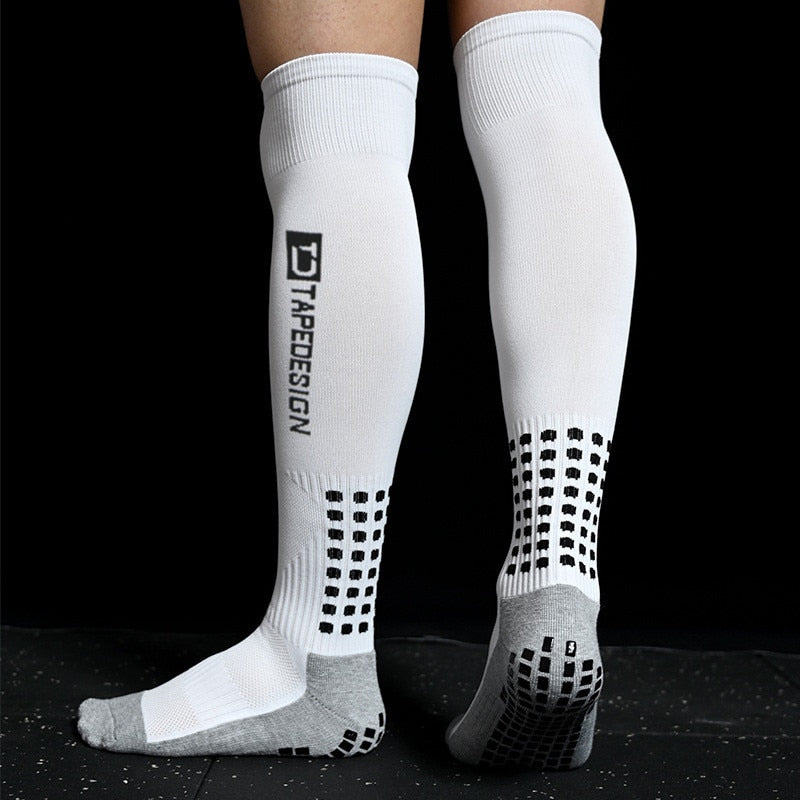 Men's Non-Slip Soccer Socks, Breathable, Knee High with Towel Bottom