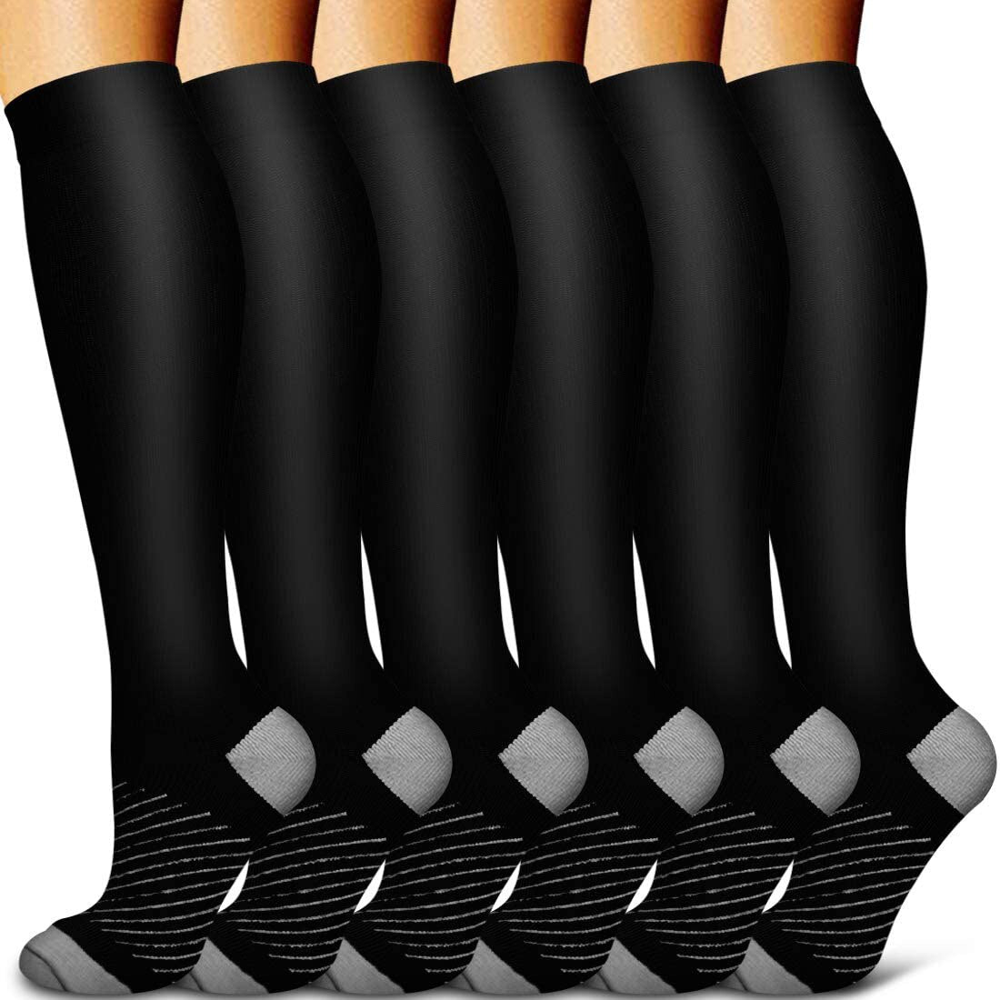 5/6 Pairs Men and Women Compression Socks Circulation Recovery Varicose Veins Nursing Travel Running Hiking Sports Socks